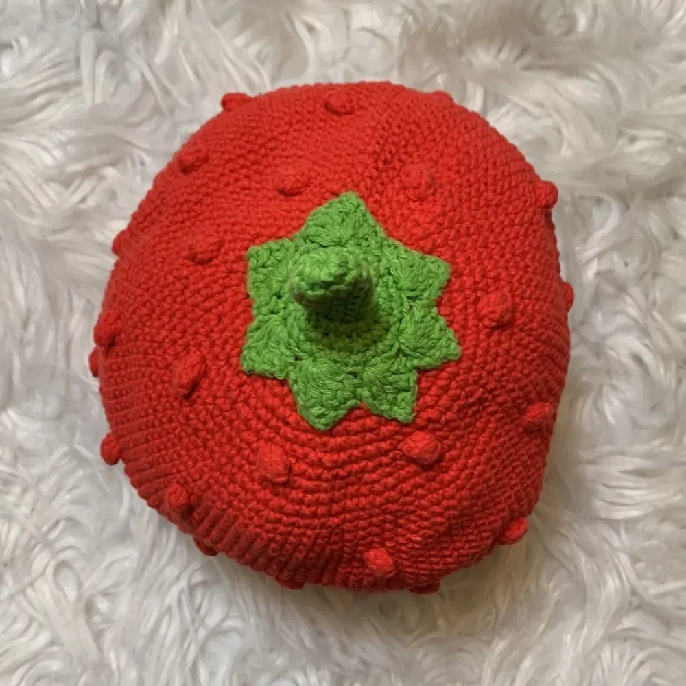 🟢3 for $20——-Beanie HAND MADE strawberry beanie cotton size medium